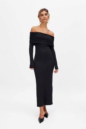 Black Soft Line midikjole
