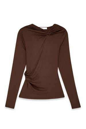 Brown Soft Line twistad topp