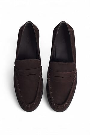 DK Brown Mocasines de ante suave