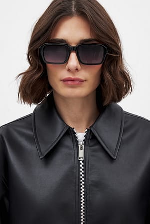 Black Vierkante zonnebril