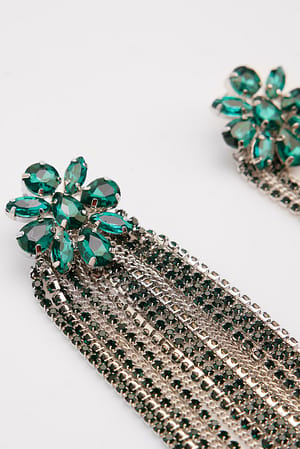 Green Statement stenen oorbellen