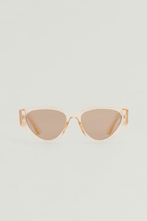 Light Yellow Straight End Drop Shape Sunglasses