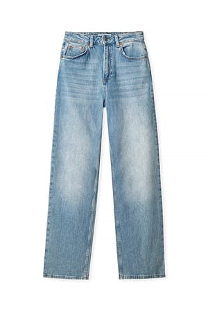Light Blue Raka jeans med hög midja
