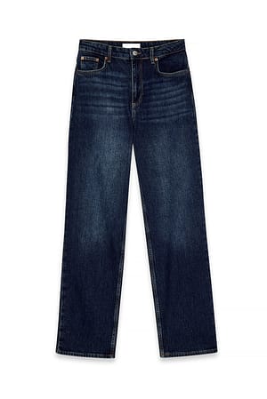 Blue Jeans med lige ben og høj talje