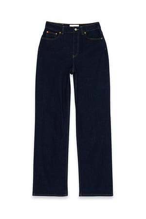 Rinse Wash Gerade geschnittene Jeans mit hoher Taille