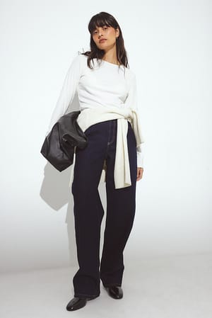 Rinse Wash Jeans med lige ben og høj talje