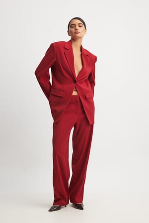 Straight Low Waist Suit Pants