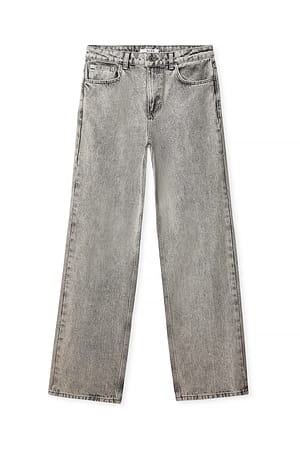 Light Grey Raka jeans med medelhög midja