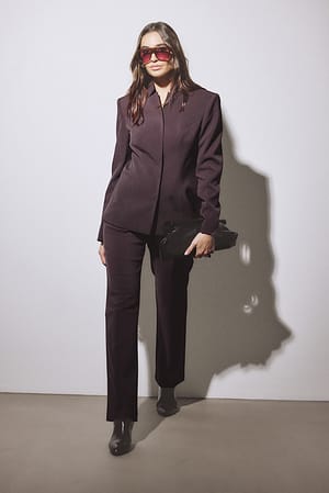 Plum gerade geschnittene Anzughose
