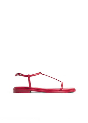 Dark Red Strappy Sandals