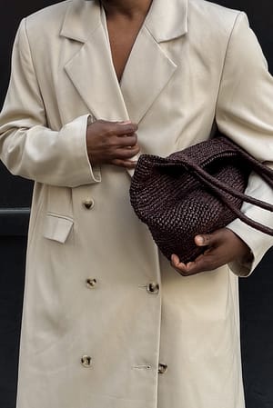 Light Beige Dobbeltradet trenchcoat