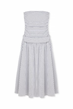 Stripe Gestreiftes trägerloses Maxikleid