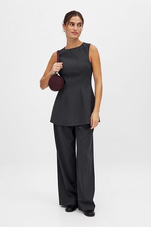 Pinstripe Pantalón de traje ancho a rayas