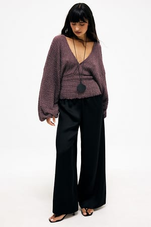Brown strukturierte Bluse