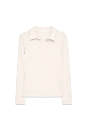 Offwhite Skjorte med struktureret krave