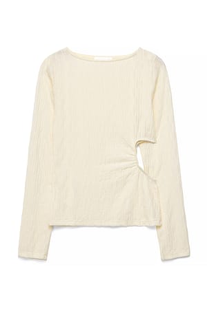 Offwhite Strukturiertes Top mit Cut-outs