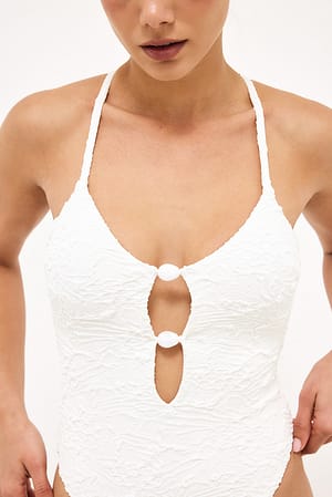 White Structured Swimsuit