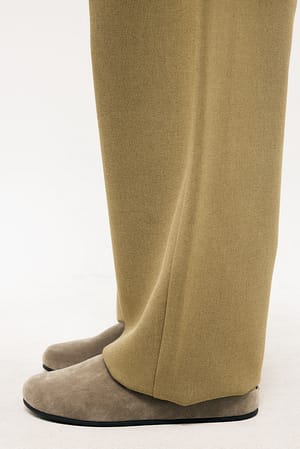 Taupe Suede Slip Ons