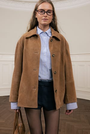 Cognac Wildlederjacke