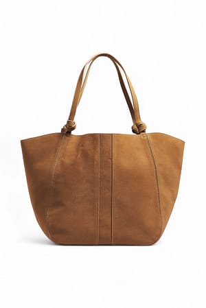 Tan Suede Knot Detail Tote