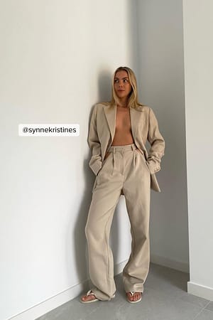 Feather grey Cut Out Detail Suit Pants