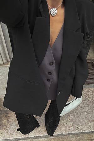Grey Oversized tailored Weste