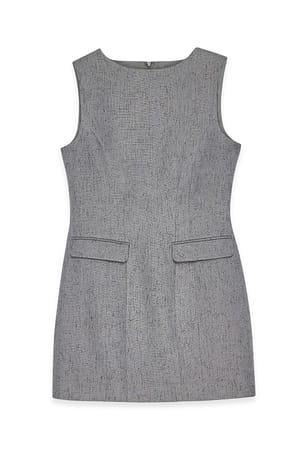 Grey ärmelloses tailliertes Minikleid