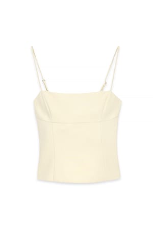 Cream Tailored Strap Corset Top