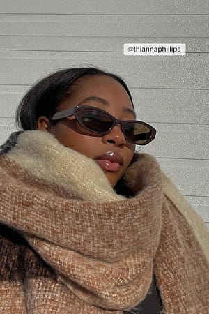 Brown Wide Drop Shape Retro Recycled Sunglasses