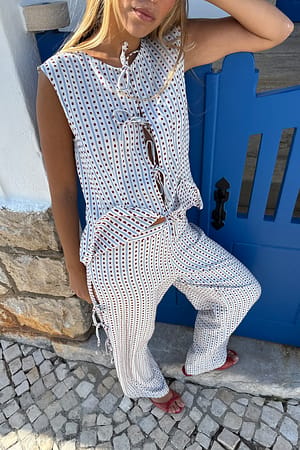 Gingham Tie Detail Top