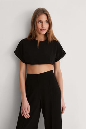 Black Kurzes T-Shirt