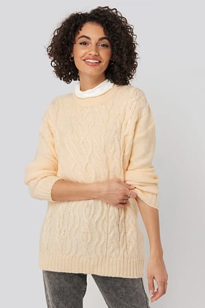 Yellow Cycling Collar Knitted Sweater