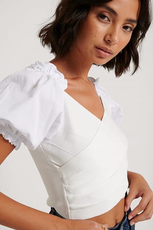 Ecru Double Breasted Top