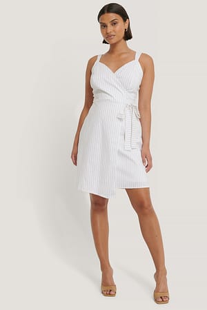 Ecru Striped Mini Dress