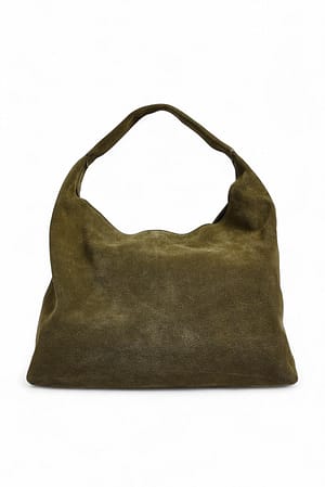 Khaki Bolso tote de ante triangular