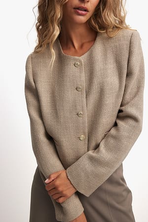 Beige Tweedjacke