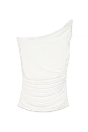 White Twist Off Shoulder Top