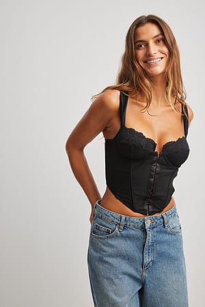 Black Underwired Lace Corset