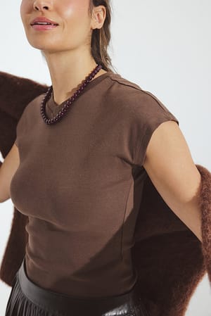 Brown V-Neck Tee
