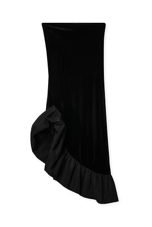 Black Bandeau-Samt-Kleid