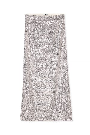 Silver Midirock mit Wellen und Pailletten
