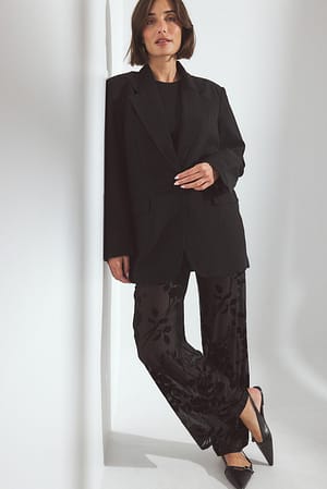 Black Pantalón ancho efecto devoré