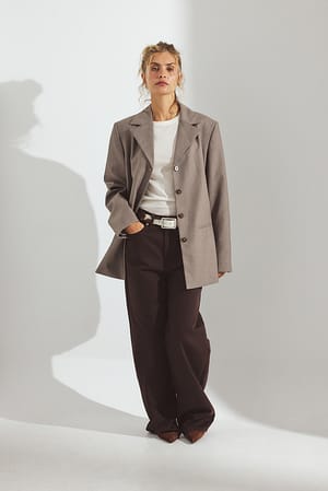 Brown Vaqueros anchos de cintura alta