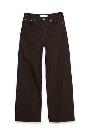 Brown Jean large à taille haute