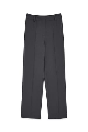Dark Grey Wide High Waist Pants