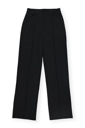 Black Strakke pantalon met wijde pijpen