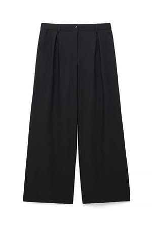 Black Wide High Waist Suit Pants