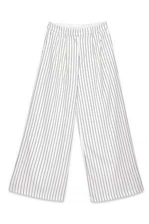 Cream/Black Hosen mit hoher Taille