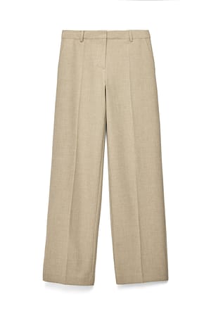 Beige Vida byxor med mellanhög midja