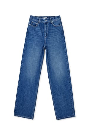 Dark Blue Weite Jeans mit tiefer Taille